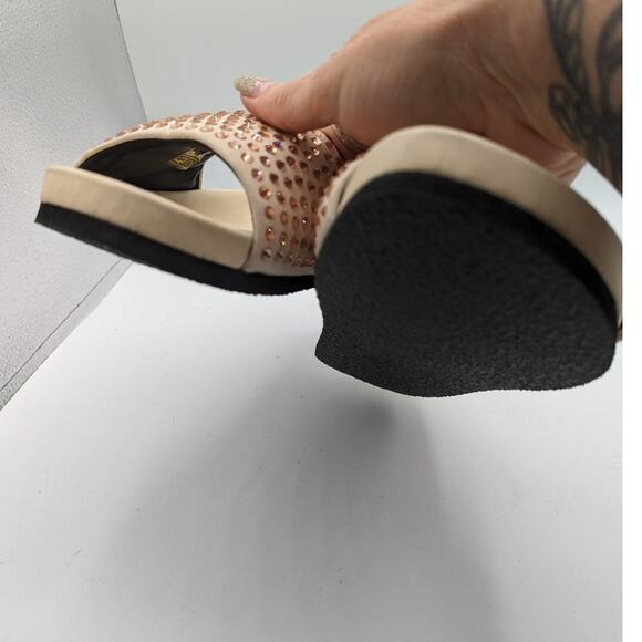 JW Anderson Suede Crystal Embellished Slides Beige Flat Sandals 38 US 7.5 NIB - Picture 8 of 13